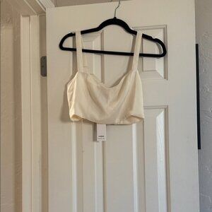 Express x Rachel Zoe Cream Cropped Tank Top